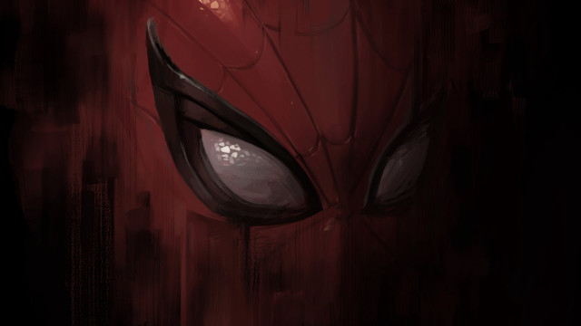 Spiderman closeup eyes redbackground blackbackground free wallpaper for desktop - medium preview image
