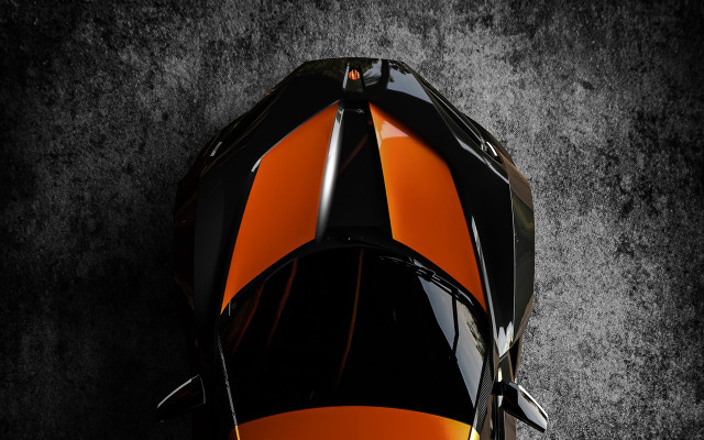 Motorcycle black orange stripe closeup free wallpaper for desktop - medium preview image