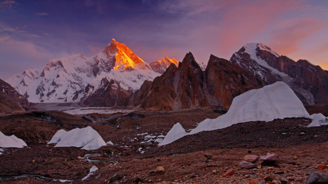 Mountain range sunset snow clouds free wallpaper for desktop - medium preview image