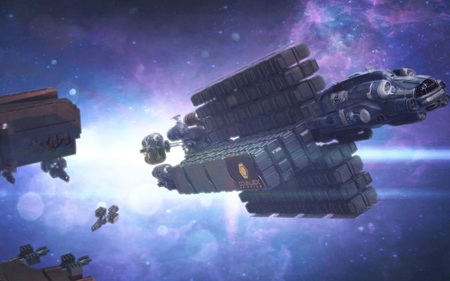 Galaxy space station aurora rocket free wallpaper for desktop - medium preview image