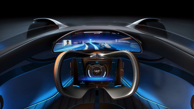 Futuristic car highway display dashboard free wallpaper for desktop - medium preview image