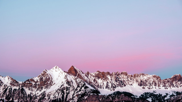 Mountain range pink sky snow #2 free wallpaper for desktop - medium preview image