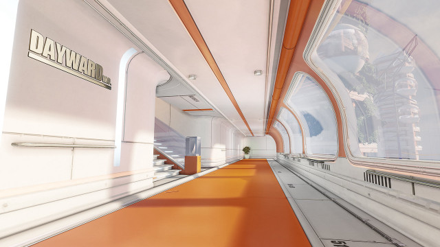 Long hallway red carpet white free wallpaper for desktop - medium preview image