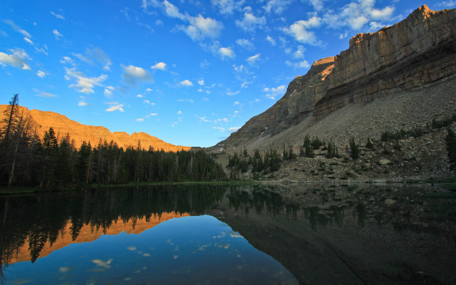 Lake mountains trees sky water free wallpaper for desktop - medium preview image