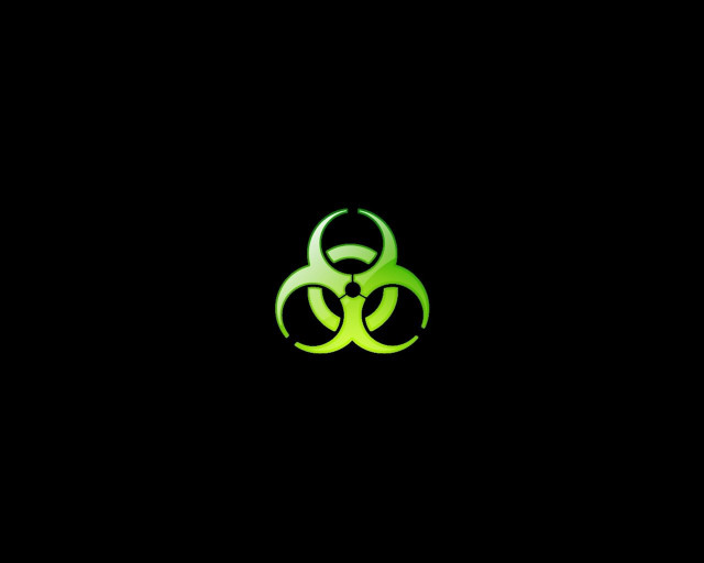 Green biohazard sign black background free wallpaper for desktop - medium preview image