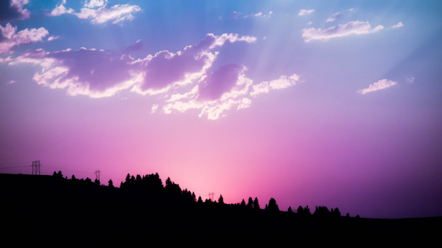 Purple sky hill trees power free wallpaper for desktop - medium preview image