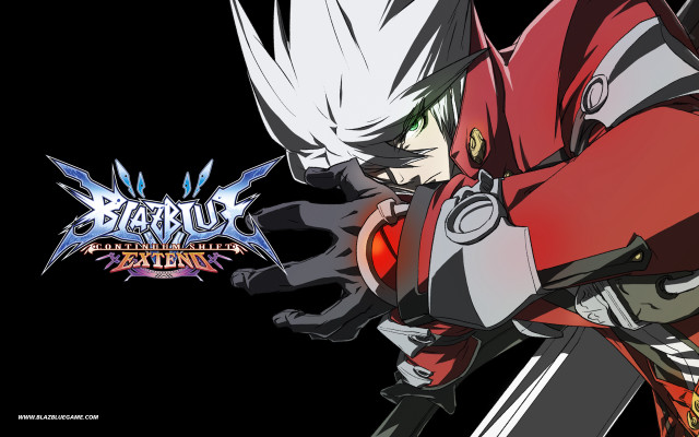 Ragna bloodedge gun pointing green free wallpaper for desktop - medium preview image