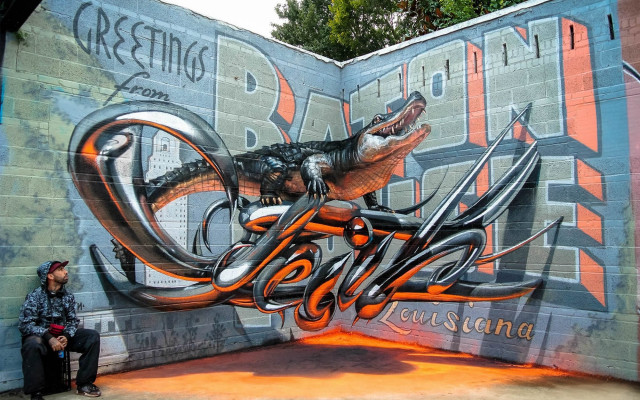 Man bench wall dragon painting free wallpaper for desktop - medium preview image