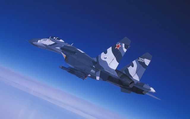 Military jet blue sky clouds free wallpaper for desktop - medium preview image
