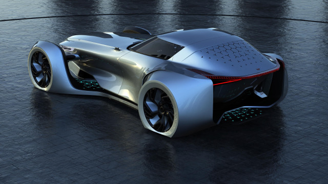 Futuristic car circular floor black free wallpaper for desktop - medium preview image