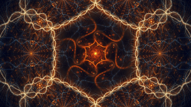 Starry sky glowing fractals constellation free wallpaper for desktop - medium preview image