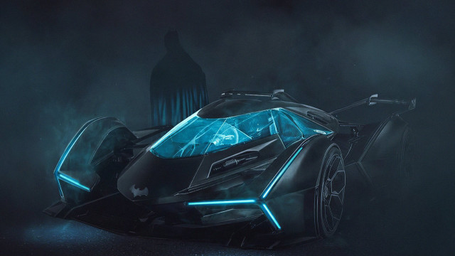 Futuristic blue light car night free wallpaper for desktop - medium preview image