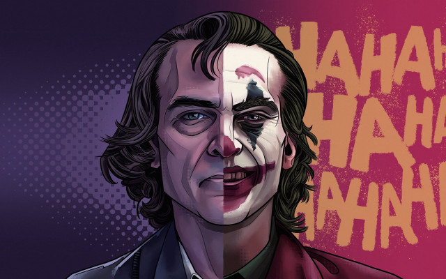 Clown face sinister digital poster free wallpaper for desktop - medium preview image