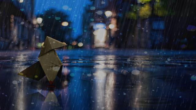 Origami rain night wet surface #2 free wallpaper for desktop - medium preview image