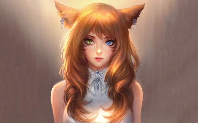 Girl cat ears furry fantasy free wallpaper for desktop - medium preview image