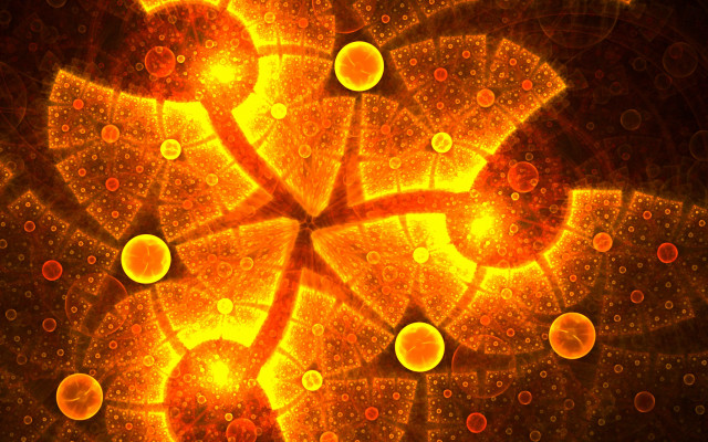 Yellow orange abstract bubbles fractals free wallpaper for desktop - medium preview image