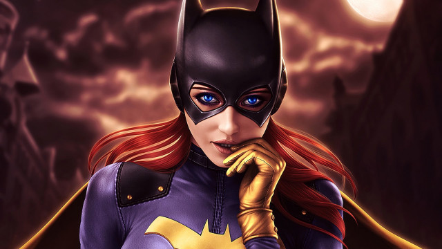 Batgirl fullmoon cartoon digital painting free wallpaper for desktop - medium preview image
