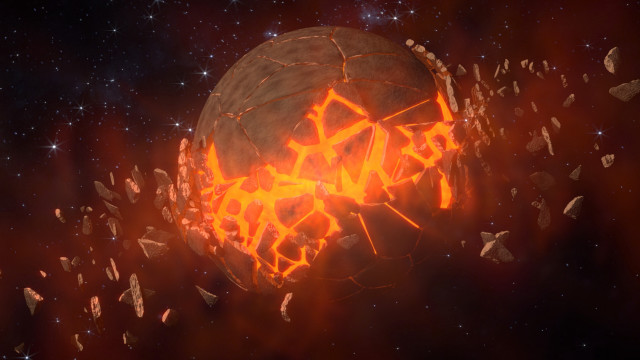 Fire rocks space stars cluster free wallpaper for desktop - medium preview image