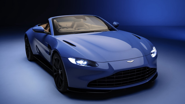Blue sports car studio 3d free wallpaper for desktop - medium preview image