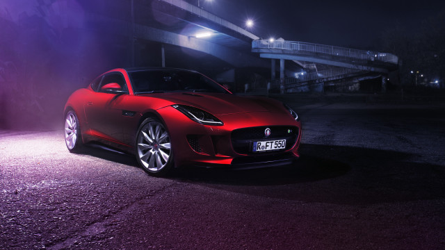 Red sports car night bridge #2 free wallpaper for desktop - medium preview image