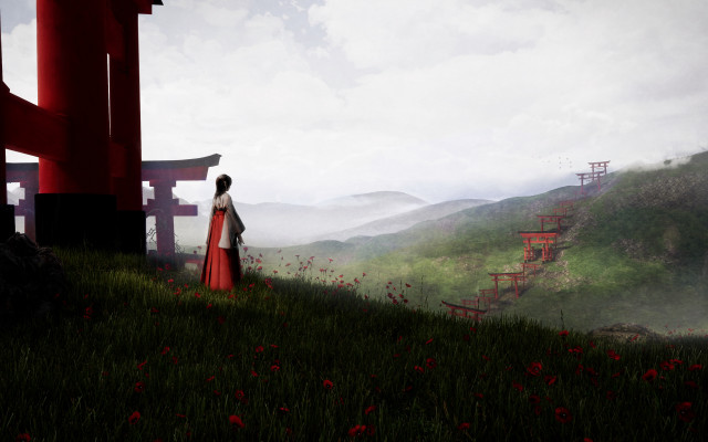 Woman red dress tori hill free wallpaper for desktop - medium preview image