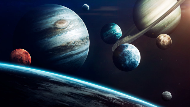 Solar system planets sun moon free wallpaper for desktop - medium preview image