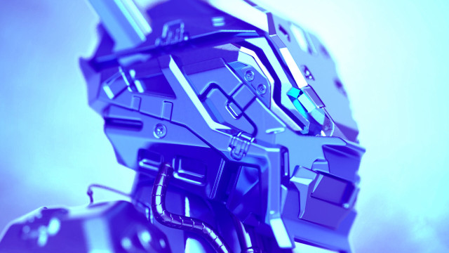Futuristic robot blue sky computer free wallpaper for desktop - medium preview image