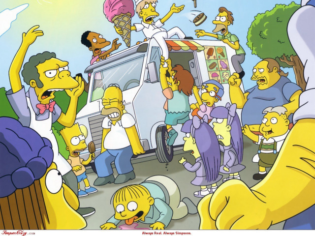Simpsons van group women pink free wallpaper for desktop - medium preview image