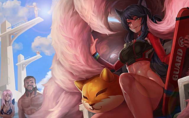 Ahri furry fox arts sky free wallpaper for desktop - medium preview image