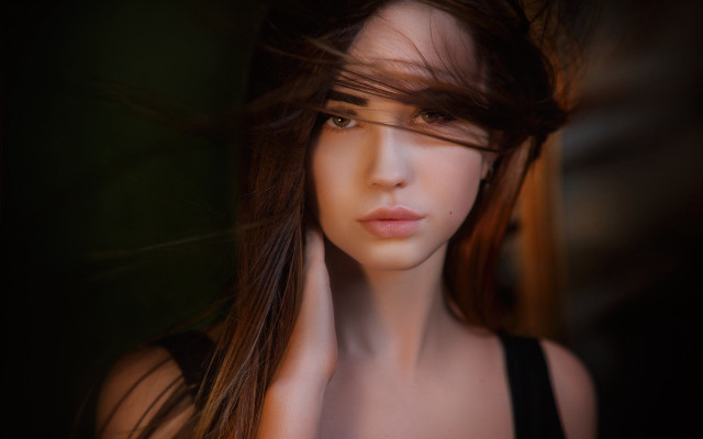 Woman long hair black top #22 free wallpaper for desktop - medium preview image