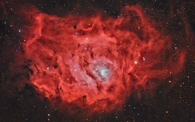 Red moon heart starry sky free wallpaper for desktop - medium preview image