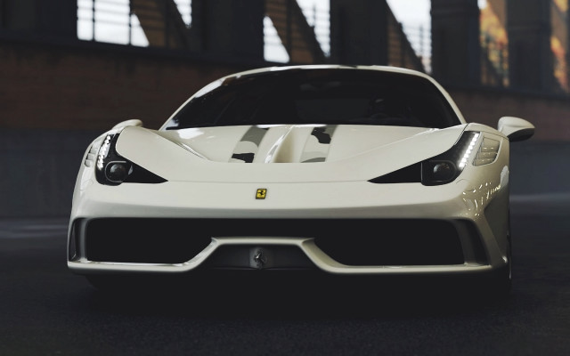 White sports car parking lot #5 free wallpaper for desktop - medium preview image