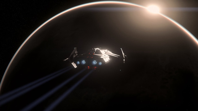 Space shuttle night sky light free wallpaper for desktop - medium preview image