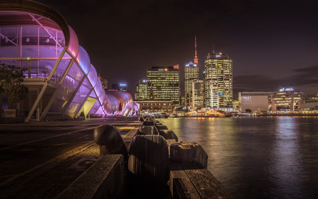 City skyline night river bridge #2 free wallpaper for desktop - medium preview image