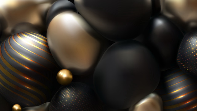 Black gold balloons gold stripe free wallpaper for desktop - medium preview image