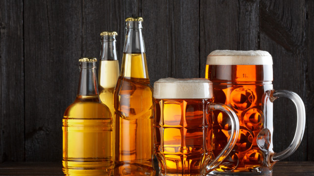 Beer mugs bottle autumn fire free wallpaper for desktop - medium preview image