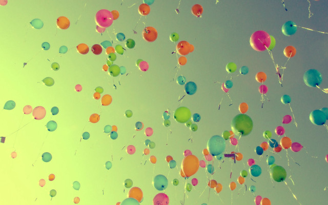 Balloons flying sky cheerful fruit free wallpaper for desktop - medium preview image