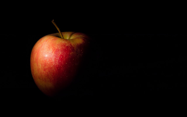 Red apple black table shadow free wallpaper for desktop - medium preview image