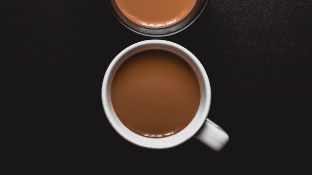 Coffee cups minimalist black surface free wallpaper for desktop - medium preview image