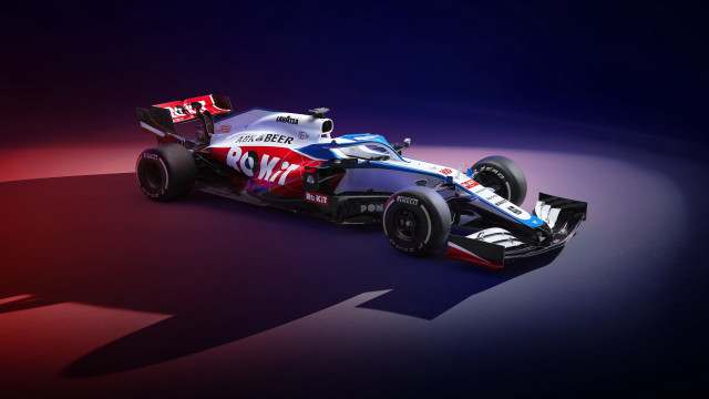 Racing car red white blue free wallpaper for desktop - medium preview image
