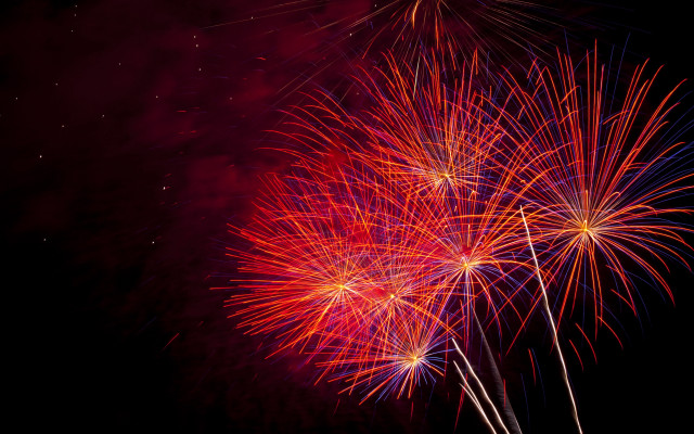 Fireworks starry sky night kimono free wallpaper for desktop - medium preview image