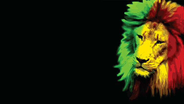 Lion red mane green mane free wallpaper for desktop - medium preview image