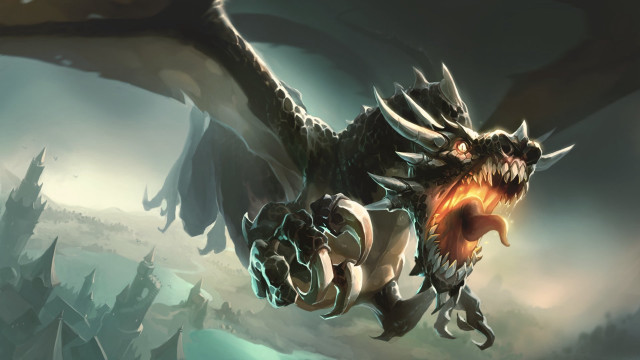 Dragon largehead largetail flying glowing free wallpaper for desktop - medium preview image