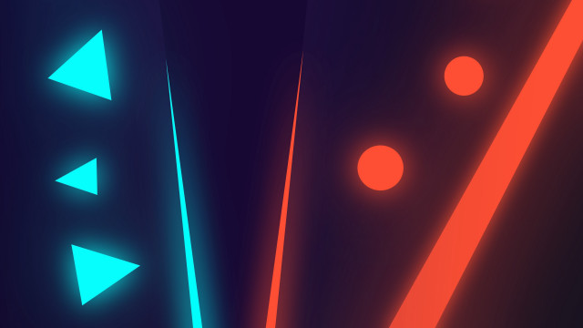 Neon geometric abstract moonlight night free wallpaper for desktop - medium preview image