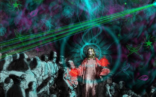 Person light crowd shining above free wallpaper for desktop - medium preview image