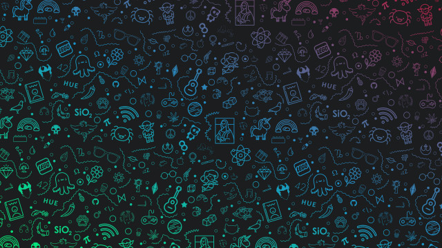 Colorful doodles black background pixel free wallpaper for desktop - medium preview image