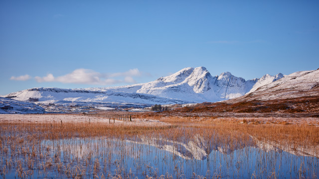 Mountain lake cityscape sunset clouds free wallpaper for desktop - medium preview image