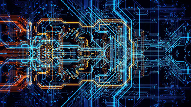 Cybernetic galaxy shooting star night free wallpaper for desktop - medium preview image