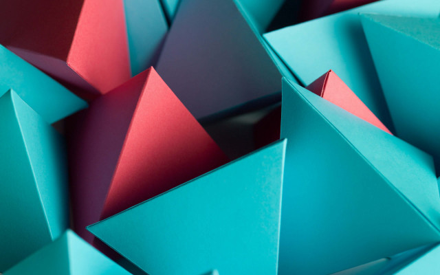 Blue red triangles abstract sculpture free wallpaper for desktop - medium preview image