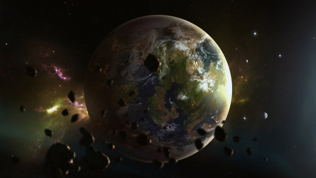 Space planet constellation moon milkyway free wallpaper for desktop - medium preview image